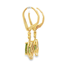 Load image into Gallery viewer, 1.88ct Peridot Diamond Dangle Earrings 10KT Yellow Gold