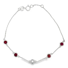 Load image into Gallery viewer, .71ct Ruby Diamond Bracelet 14KT White Gold