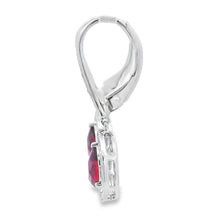 Load image into Gallery viewer, 1.05ct Garnet Diamond Dangle Earrings 10KT White Gold