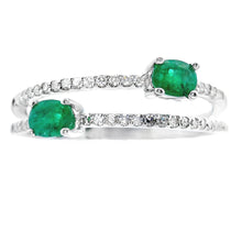 Load image into Gallery viewer, .47ct Emerald Diamond Ring 14KT White Gold
