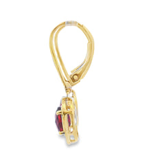 Load image into Gallery viewer, 1.41ct Garnet Diamond Dangle Earrings 10KT Yellow Gold