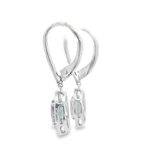 Load image into Gallery viewer, .89ct Mystic Fire Topaz Dangle Earrings 10KT White Gold