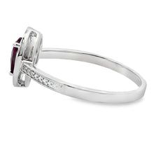Load image into Gallery viewer, .56ct Garnet Diamond Ring 10KT White Gold