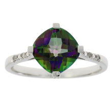 Load image into Gallery viewer, 1.25ct Mystic Fire Topaz Diamond Ring 10KT White Gold