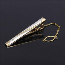 Load image into Gallery viewer, Impeccable Luxury Men's Metal Necktie Bar Formal Dress Shirt Classic Wear Neck Tie Clip With Chain Gold Color Clip Unique Shirt Business Tie Clip Wedding Ceremony Tie Clips Party Fashion Smooth Clasp Pin Father's Day Gifts