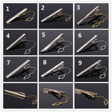 Load image into Gallery viewer, Impeccable Luxury Men's Metal Necktie Bar Formal Dress Shirt Classic Wear Neck Tie Clip With Chain Gold Color Clip Unique Shirt Business Tie Clip Wedding Ceremony Tie Clips Party Fashion Smooth Clasp Pin Father's Day Gifts