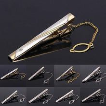 Load image into Gallery viewer, Impeccable Luxury Men's Metal Necktie Bar Formal Dress Shirt Classic Wear Neck Tie Clip With Chain Gold Color Clip Unique Shirt Business Tie Clip Wedding Ceremony Tie Clips Party Fashion Smooth Clasp Pin Father's Day Gifts