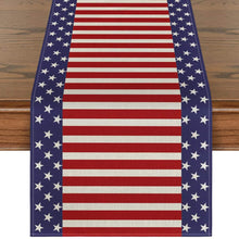 Load image into Gallery viewer, Independence Day Linen Burlap Table Bunting