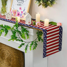 Load image into Gallery viewer, Independence Day Linen Burlap Table Bunting