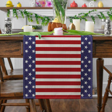 Load image into Gallery viewer, Independence Day Linen Burlap Table Bunting