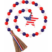Load image into Gallery viewer, Independence Day Wooden Bead Wreath