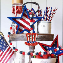 Load image into Gallery viewer, Independence Day Wooden Bead Wreath