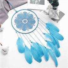 Load image into Gallery viewer, Indian Style Dreamcatcher Handmade Wind Chimes Hanging Pendant Dream Catcher For Bedroom Home Wall Art Hangings Decorations Feather Flowers Dream Catchers For Girls Kids Nursery Bedroom Wall Decor Festival Gift