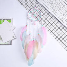 Load image into Gallery viewer, Indian Style Dreamcatcher Handmade Wind Chimes Hanging Pendant Dream Catcher For Bedroom Home Wall Art Hangings Decorations Feather Flowers Dream Catchers For Girls Kids Nursery Bedroom Wall Decor Festival Gift
