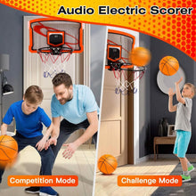 Load image into Gallery viewer, Indoor Mini Basketball Hoop Set with 4 Inflatable Balls Electric Audio Scorer
