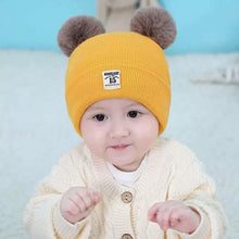 Load image into Gallery viewer, Infant Baby Winter Warm Knit Bobble Beanie Hat with Scarf Set