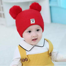 Load image into Gallery viewer, Infant Baby Winter Warm Knit Bobble Beanie Hat with Scarf Set