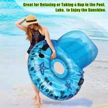 Load image into Gallery viewer, Inflatable Lounger Pool Float with Rubber Handle and Drink Holder