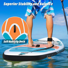 Load image into Gallery viewer, Inflatable Paddle Board Stand up Adults with Adjustable Paddle and Removable Fin Orange