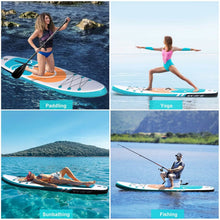 Load image into Gallery viewer, Inflatable Paddle Board Stand up Adults with Adjustable Paddle and Removable Fin Orange
