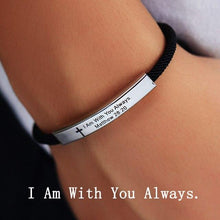 Load image into Gallery viewer, Inspirational Unisex Stainless Steel Pendant Adjustable Bracelet For Men Rope And Steel Bracelet Bangle Women Men Bracelet Motivational Birthday Bangle Friendship Jewelry
