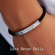 Load image into Gallery viewer, Inspirational Unisex Stainless Steel Pendant Adjustable Bracelet For Men Rope And Steel Bracelet Bangle Women Men Bracelet Motivational Birthday Bangle Friendship Jewelry