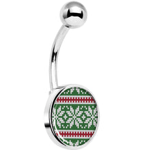 Load image into Gallery viewer, Green Red Christmas Sweater Belly Ring