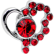 Load image into Gallery viewer, 1/4 Red Gem Heart Cluster Cartilage Tragus Earring