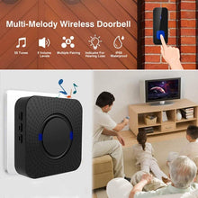 Load image into Gallery viewer, IP55 Waterproof Multi-Melody Wireless Doorbell Rings