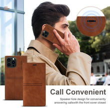 Load image into Gallery viewer, Iphone Wallet Skin Friendly Magnetic Flip With Card Slot Leather Case For iPhone 14 Pro Max 13 12 11 Modern Purple Genuine Leather Detachable Magnetic Flip Cover with Card Holders