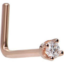 Load image into Gallery viewer, 14k Rose Gold 2mm Lab Grown Diamond Nose Ring