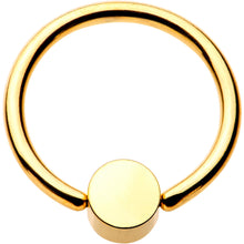 Load image into Gallery viewer, 14G 1/2 Clear Gem 5mm Disc Gold IP BCR Captive Ring