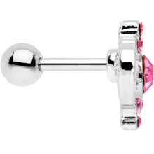 Load image into Gallery viewer, 1/4 Pink Gem Heart Cluster Cartilage Tragus Earring
