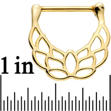 Load image into Gallery viewer, 14G 9/16 Gold Plated Lovely Lotus Flower Nipple Clicker Set