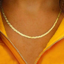 Load image into Gallery viewer, Italian Sterling Silver Braided Herringbone Necklace by Verona