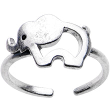 Load image into Gallery viewer, Silver Plated Friendly Elephant Toe Ring