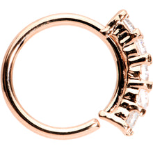 Load image into Gallery viewer, 18G 5/16 Clear CZ Rose Gold IP Quintet Seamless Circular Ring