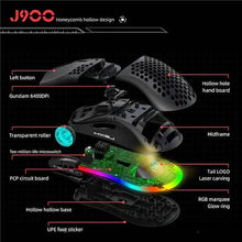Load image into Gallery viewer, J900 Honeycomb Hollow Wired Gaming Mouse