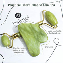 Load image into Gallery viewer, Jade Roller & Gua Sha Set Facial Beauty Tools Face Roller Skin Massager