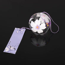 Load image into Gallery viewer, Japan Style Hand-paint Sakura Glass Wind Chimes Creative Gifts Painted Window & Door Hanging Bells Decorations Hanging Wind Chime Pendant Label Chimes Wind Bells Gift For Mom Home