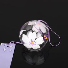 Load image into Gallery viewer, Japan Style Hand-paint Sakura Glass Wind Chimes Creative Gifts Painted Window & Door Hanging Bells Decorations Hanging Wind Chime Pendant Label Chimes Wind Bells Gift For Mom Home