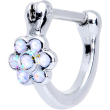 Load image into Gallery viewer, 16G 5/16 White Faux Opal Lily Flower Cartilage Clicker