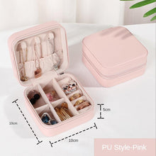 Load image into Gallery viewer, Jewelry Organizer Display Travel PU Leather Jewelry Case Boxes Travel Portable Jewelry Box Storage Organizer Earring Holder Gift Jewellery Box Organizer Small Portable PU Leather Travel Jewelry Storage Case for Rings Earrings Necklace