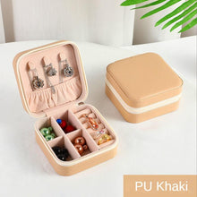 Load image into Gallery viewer, Jewelry Organizer Display Travel PU Leather Jewelry Case Boxes Travel Portable Jewelry Box Storage Organizer Earring Holder Gift Jewellery Box Organizer Small Portable PU Leather Travel Jewelry Storage Case for Rings Earrings Necklace