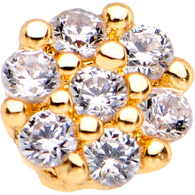 Load image into Gallery viewer, 20G 1/4 Clear CZ Gem Gold Tone Cute Cluster Nose Bone