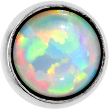 Load image into Gallery viewer, 3/16 White Synthetic Opal Internally Threaded Daith Cartilage Tragus