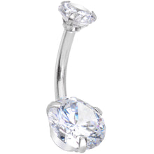 Load image into Gallery viewer, Clear Gem Enchanted Hearts Dangle Belly Ring