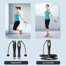 Load image into Gallery viewer, Jump Rope With Counter Adjustable Digital Counting Jumping Rope LCD Digital Counting Skipping Ropes Adjustable Weight Calories Time Setting With Sound Reminder Jump Ropes For Fitness Exercise Workout Gym
