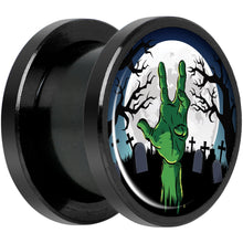 Load image into Gallery viewer, Cemetery Zombie Hand Halloween Black Anodized Plug Set 1/2