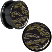 Load image into Gallery viewer, Tiger Camo Print Black Anodized Screw Fit Plug Set 18mm